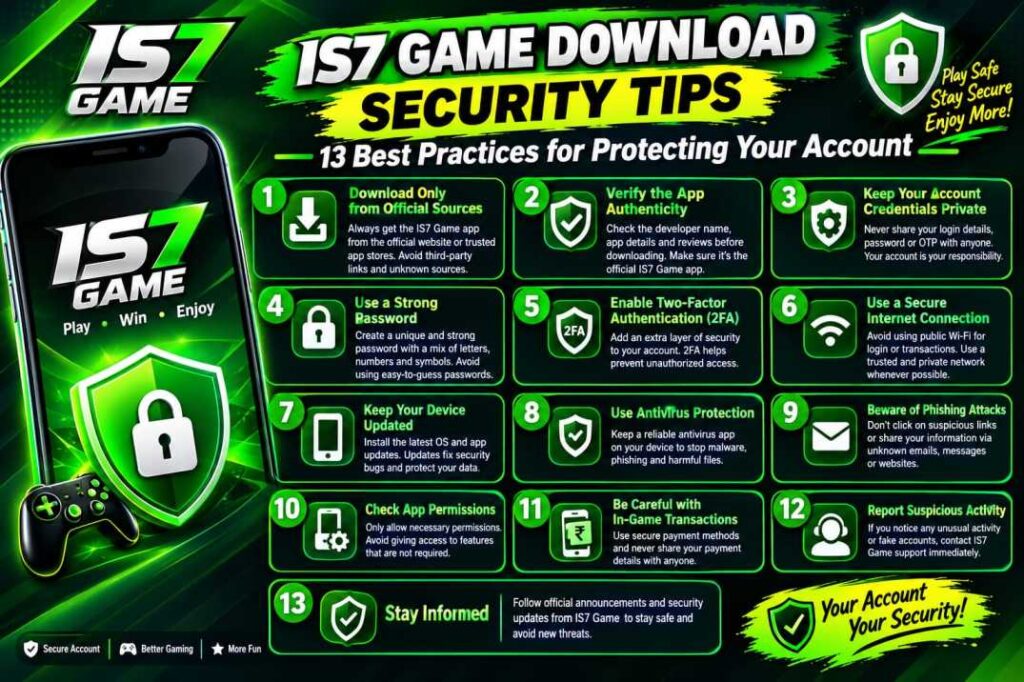 IS7 Game Download Security Tips – 13 Best Practices for Protecting Your Account